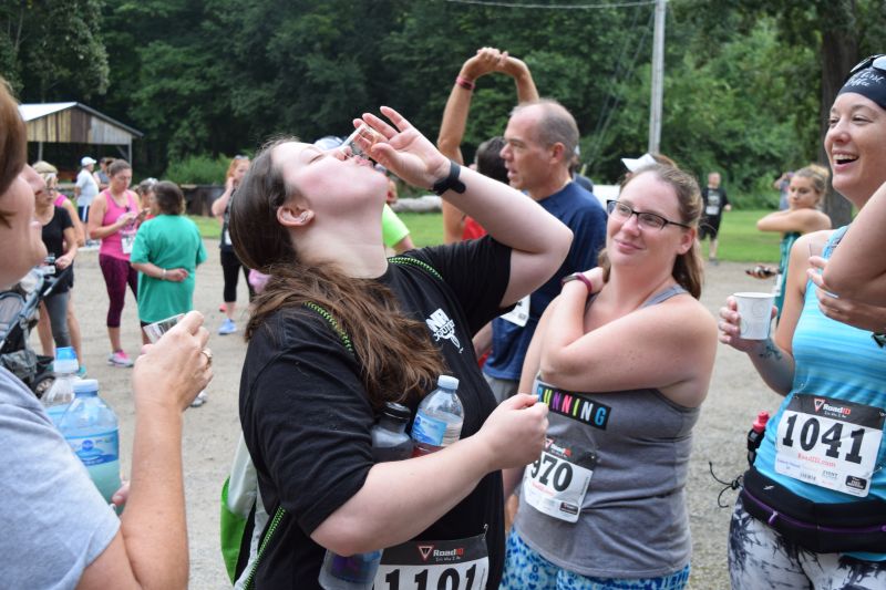 Maple sirup shots before the race!