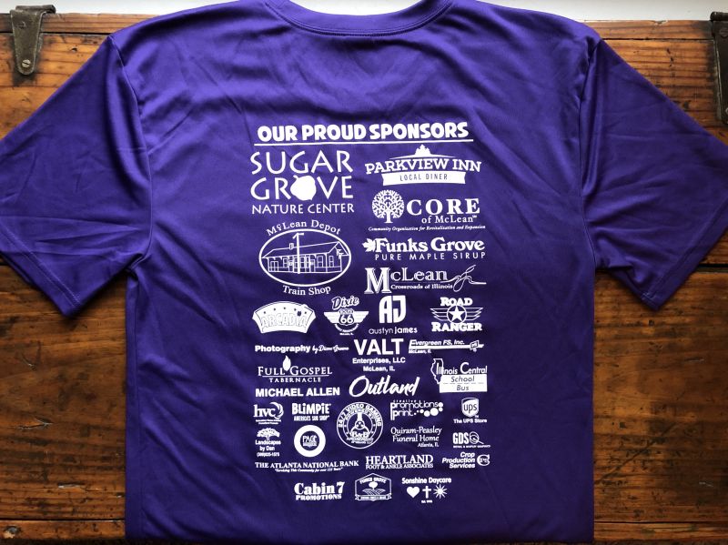 2018 Sponsors on Race Shirt